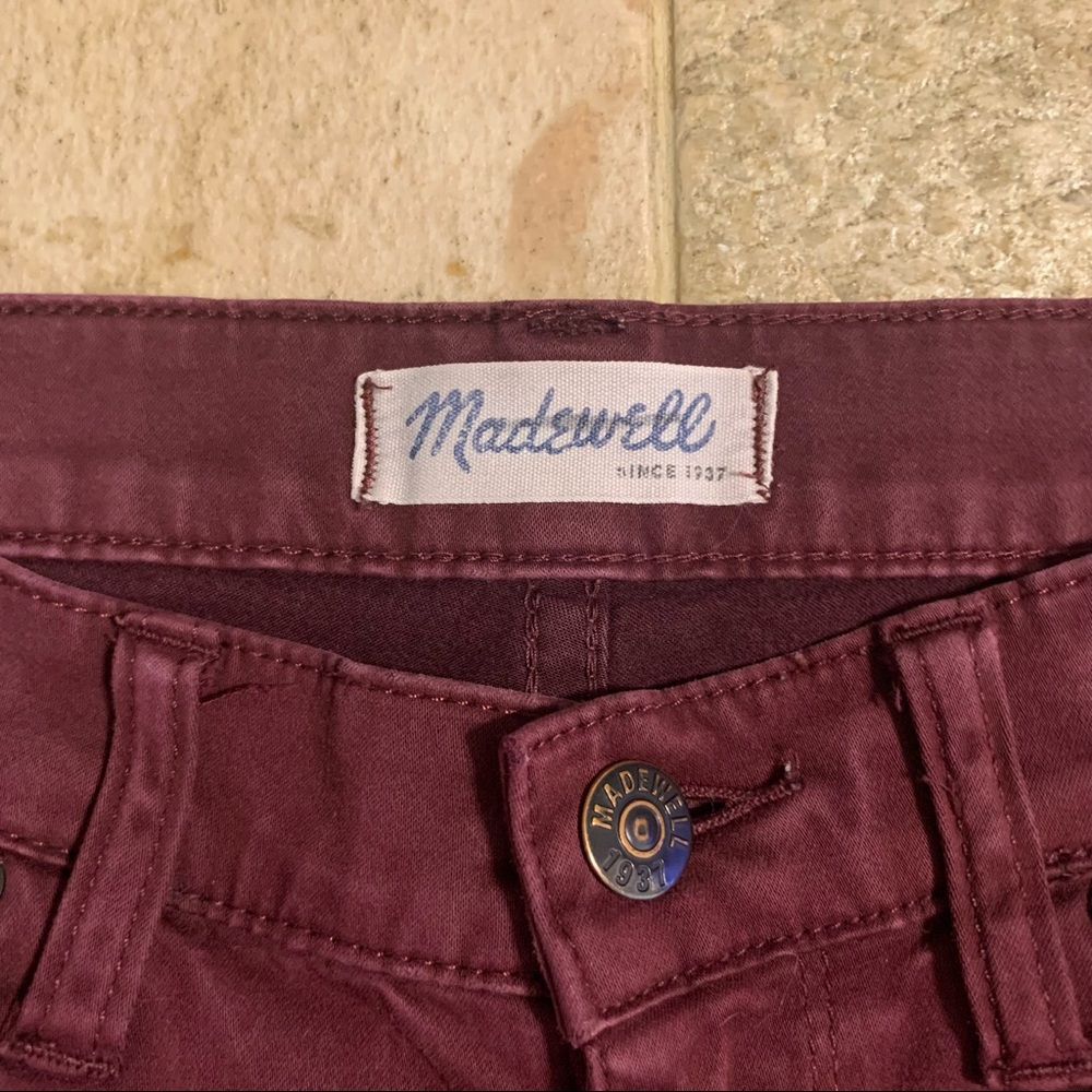 Madewell Skinny Skinny Burgundy Jeans Size 28 - Picture 4 of 14